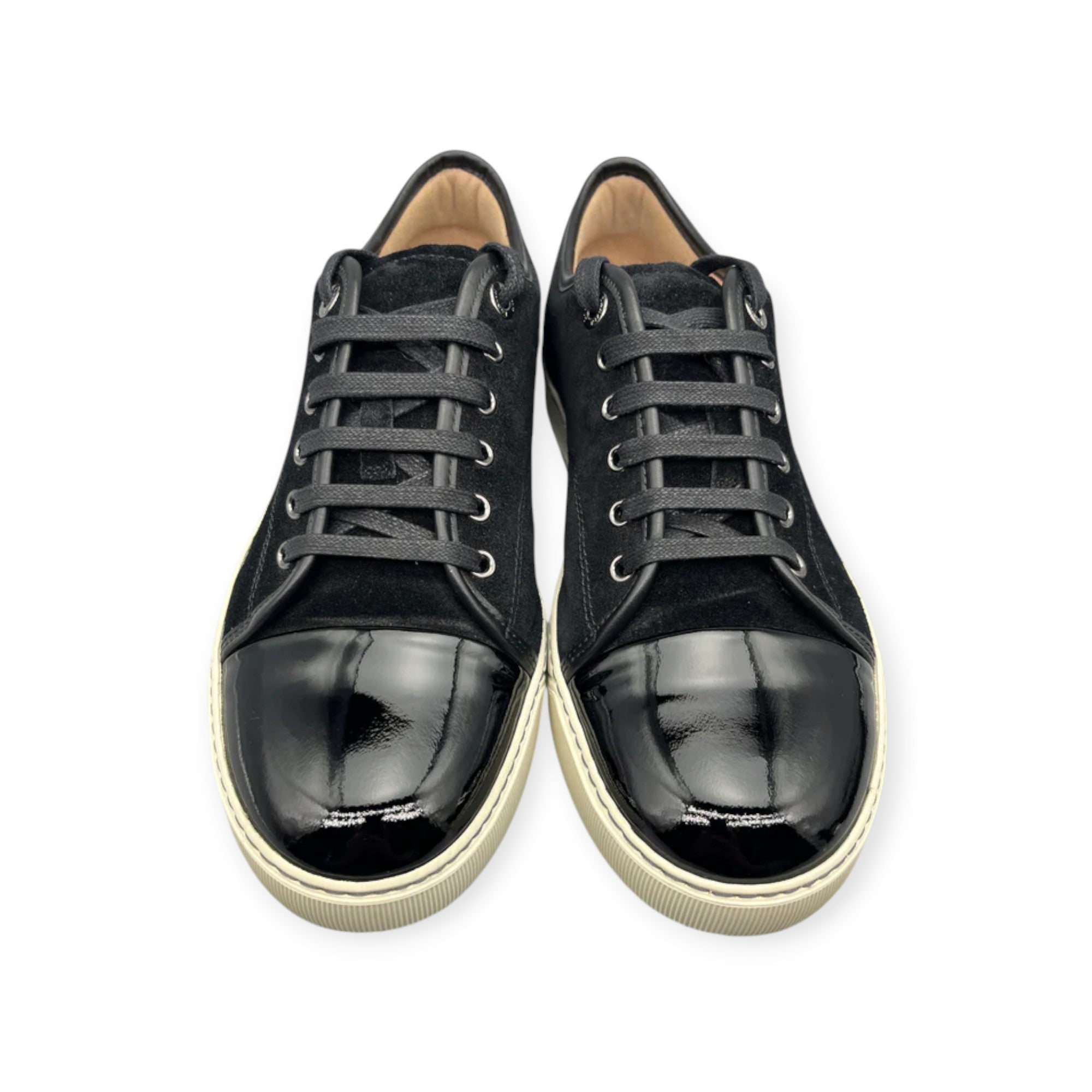 Lanvin Dbb1 Patent Cap Toe Sneaker Black | 42